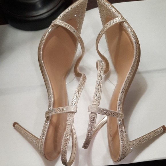 INC International Concepts Women's Sparkling Strappy Heels - Silver - Picture 4 of 7